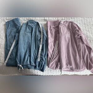 Lot Of 2 Hurley Women's Small Velour Pullover Sweatshirt And Pants Set Tracksuit
